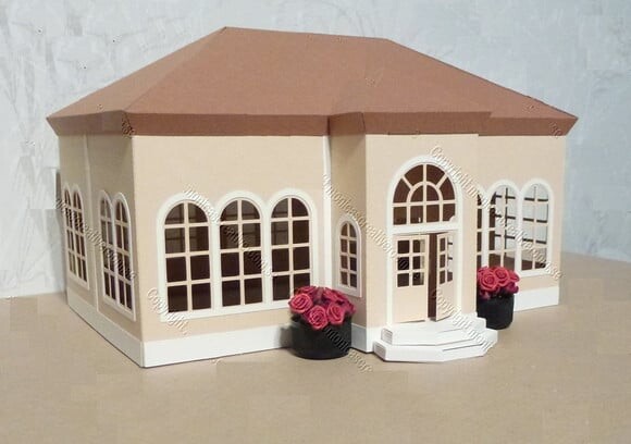 Arquivo de Corte Silhouette Casa de Veraneio 3d