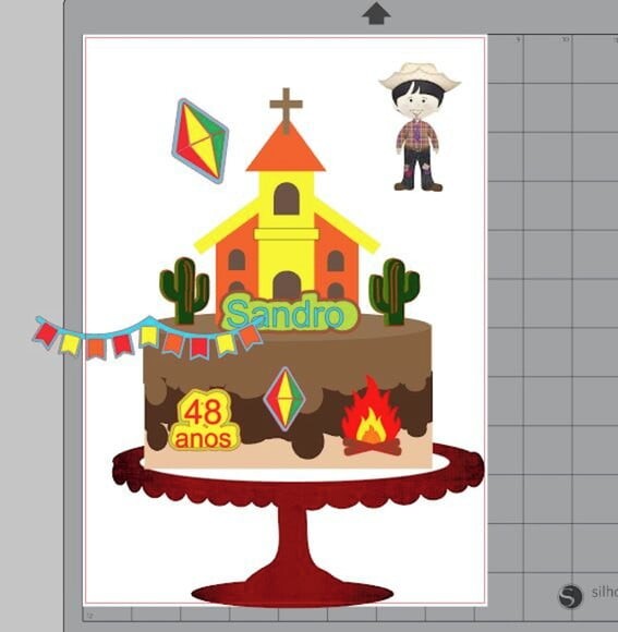 Arquivo de Corte Topo de Bolo Festa Junina São João