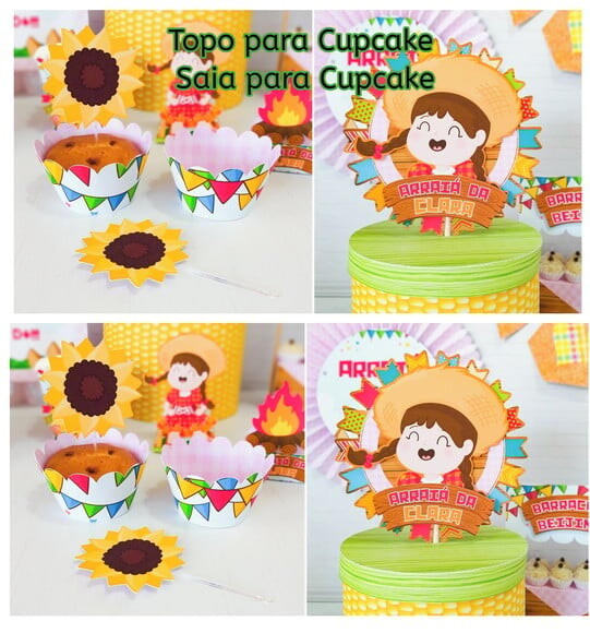 Arquivo de Corte Topo e Saia para Cupcake Festa Junina