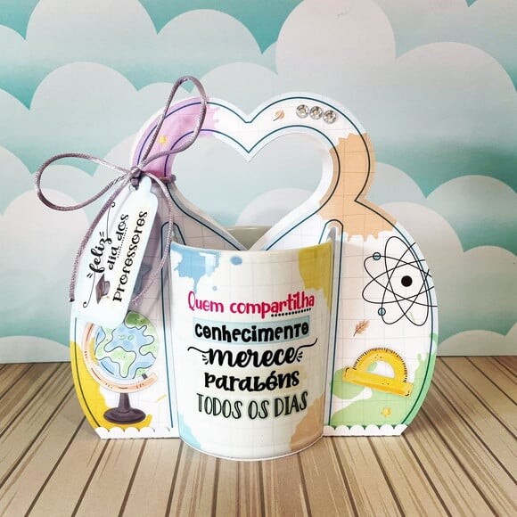 Arquivo em pdf Sacolinha Porta Caneca Dia dos Professores