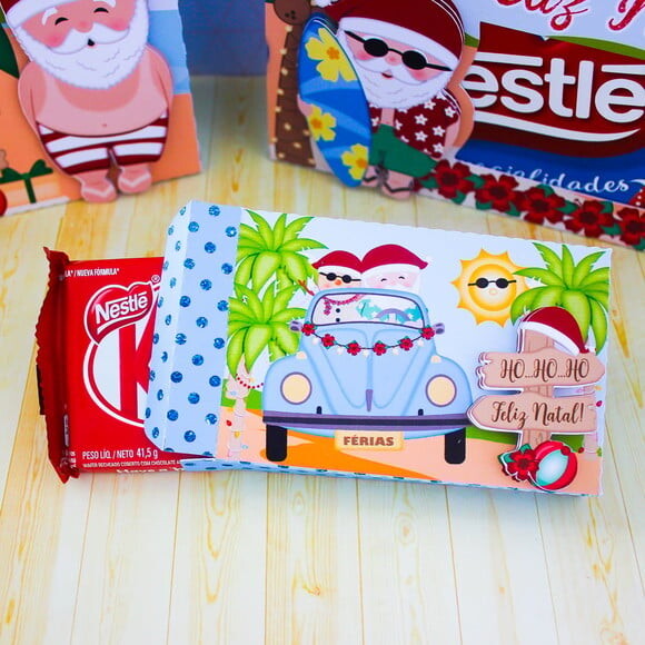 Arquivo para Corte Caixa Kit Kat Férias de Natal