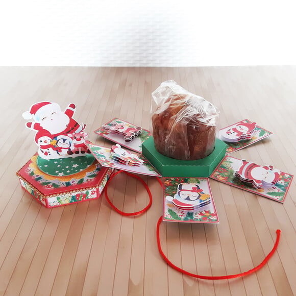 Arquivo para Corte Caixa Mini Panetone 80gr Natal