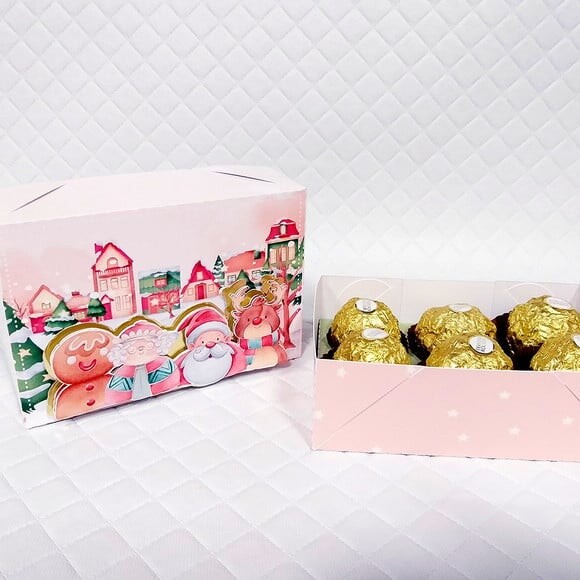 Arquivo para Corte Caixa para 6 Doces Encaixe Natal
