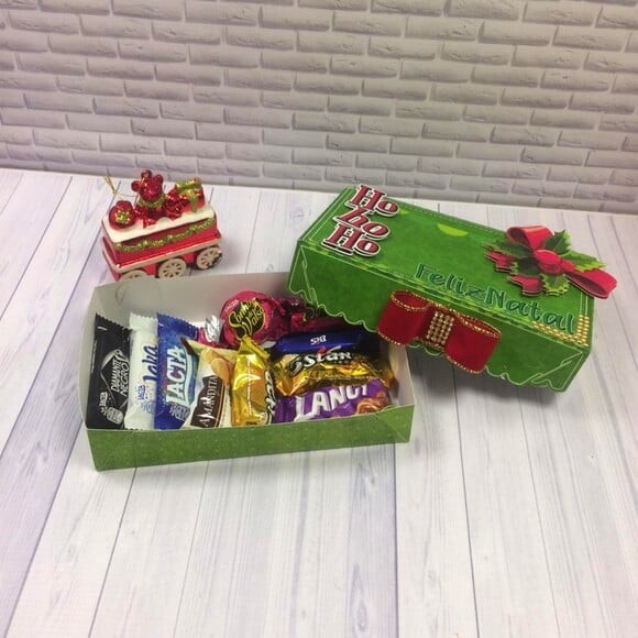 Arquivo para Corte Caixa sem Cola para Doces Natal
