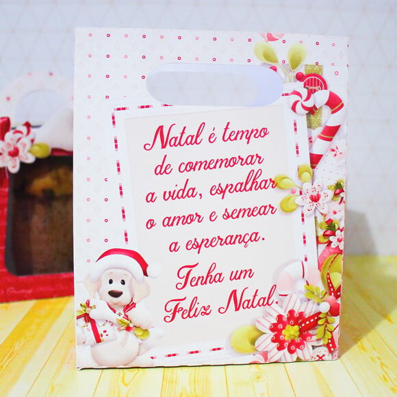 Arquivo para Corte Sacolinha Presente Natal Cachorrinho