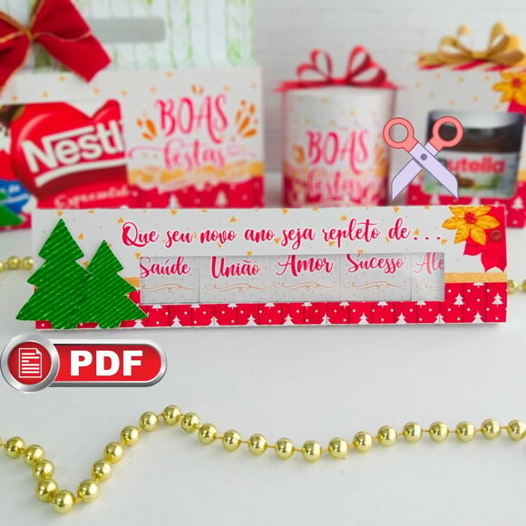 Arquivo pdf Caixa 6 Tabletes Chocolates Boas Festas