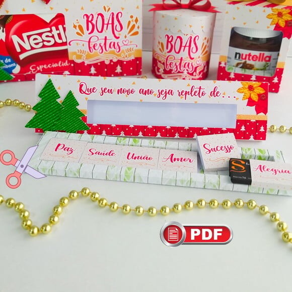 Arquivo pdf Caixa 6 Tabletes Chocolates Boas Festas