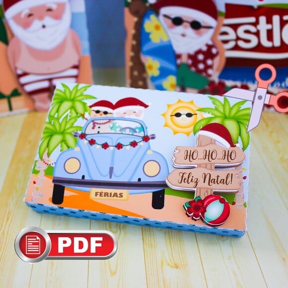 Arquivo pdf Caixa Kit Kat Ferias de Natal Corte Tesoura