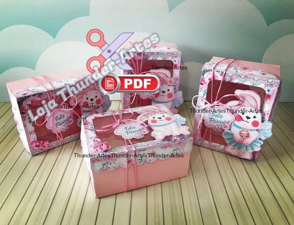 Arquivo pdf Caixa Ovo de Colher Rosa