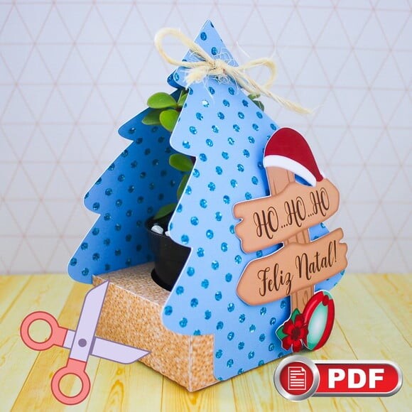 Arquivo pdf Caixa para Suculenta Ferias de Natal