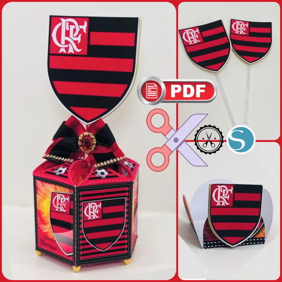 Arquivo pdf Centro de Mesa Futebol Flamengo - Corte Tesoura