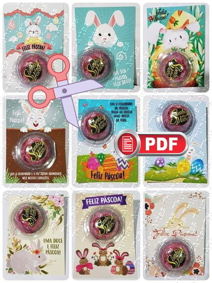 Arquivo pdf Cartões de Páscoa com Blister
