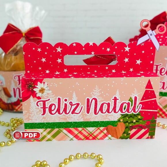 Arquivo pdf Embalagem para Bombom Natal Tesoura