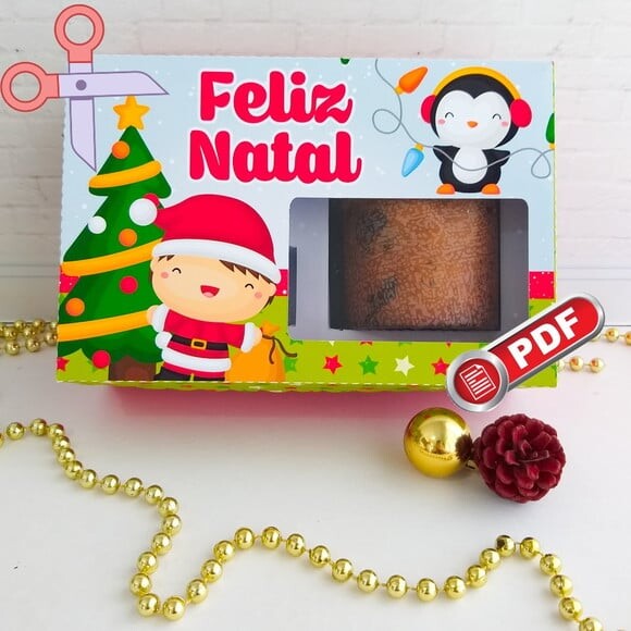 Arquivo pdf Kit Confeiteiro Natal Crianças Corte Tesoura