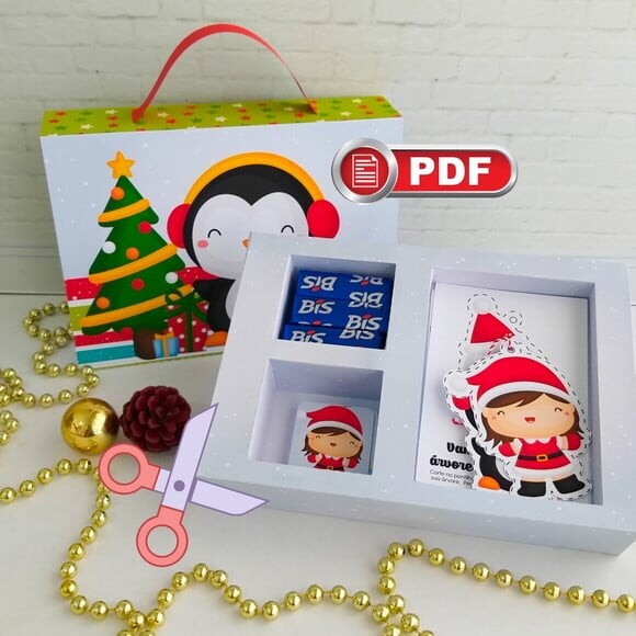 Arquivo pdf Kit Diversão Natal Crianças Corte com Tesoura