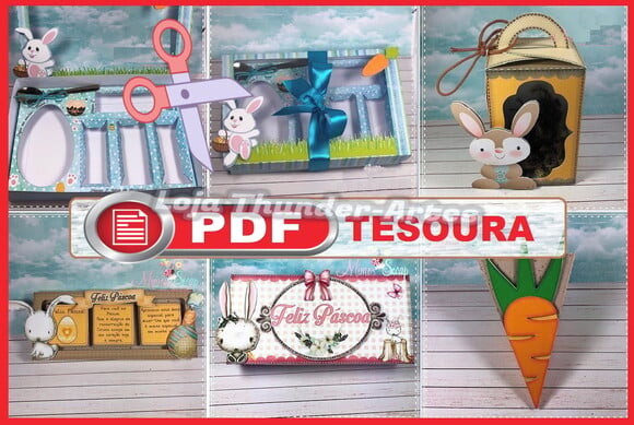 Arquivo pdf Kit Páscoa para Corte Manual Tesoura