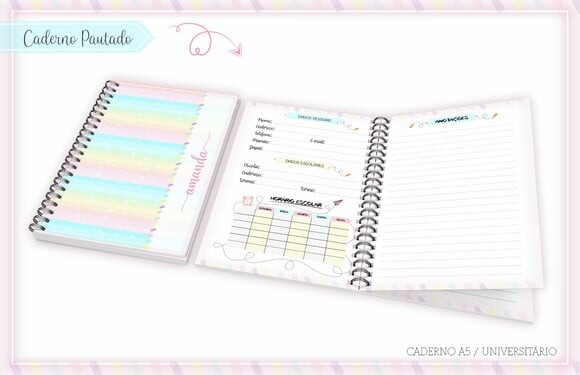 Arquivo Silhouette Agenda Escolar Candy Colors