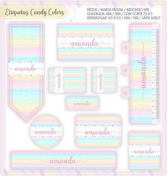 Arquivo Silhouette Agenda Escolar Candy Colors