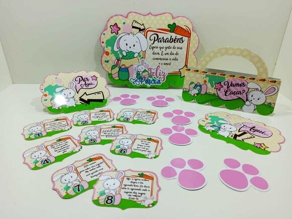 Arquivo Silhouette Caça Ovos Páscoa Bosque Meninas e Meninos