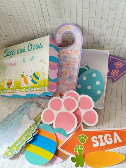 Arquivo Silhouette Caça aos Ovos Pascoa Menino e Menina