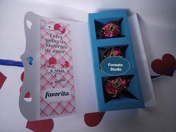 Arquivo Silhouette Caixa 03 Bombons Dia dos Namorados