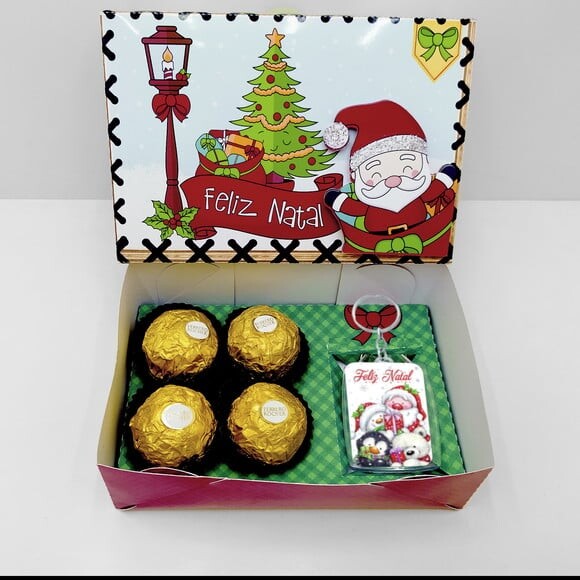 Arquivo Silhouette Caixa 04 Doces e Chaveiro Natal