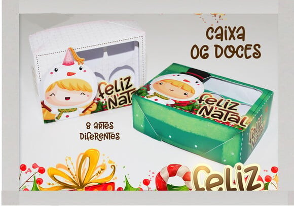 Arquivo Silhouette Caixa 06 Doces Natal