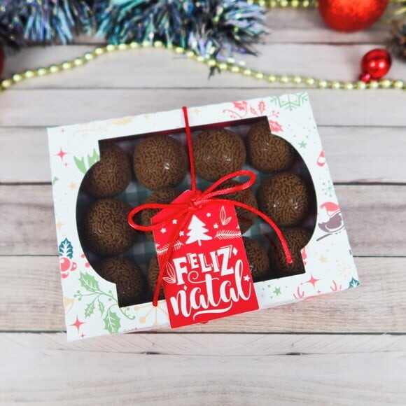 Arquivo Silhouette Caixa 12 Doces Natal Ano Novo