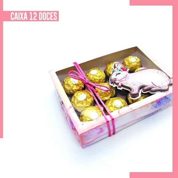 Arquivo Silhouette Caixa 4, 6 e 12 Doces Páscoa Coelhinha