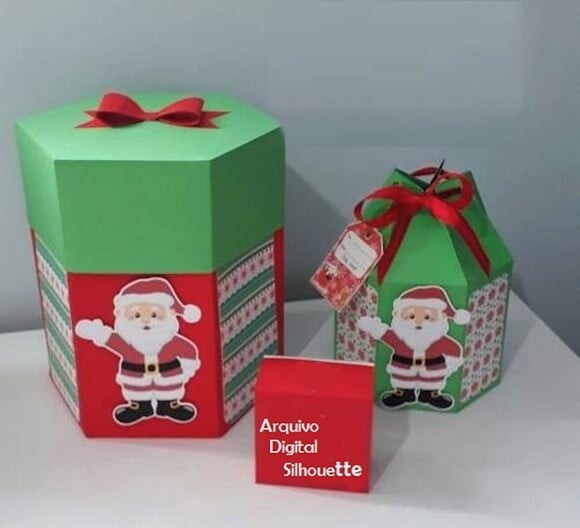 Arquivo Silhouette Caixa 500g e Mini Panetone Natal