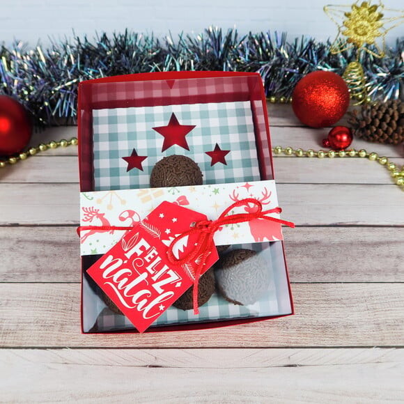 Arquivo Silhouette Caixa 6 Doces Tampa Acetato Natal