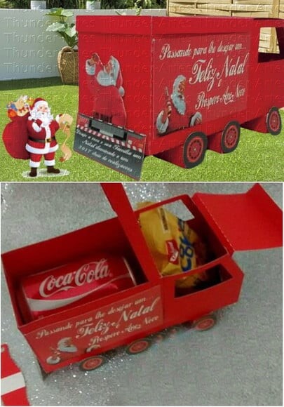 Arquivo Silhouette Caixa Caminhão de Coca Cola Natal