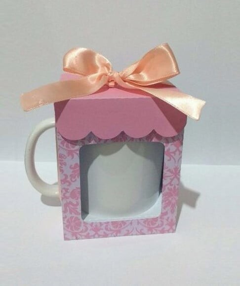 Arquivo Silhouette Caixa Caneca Rosa