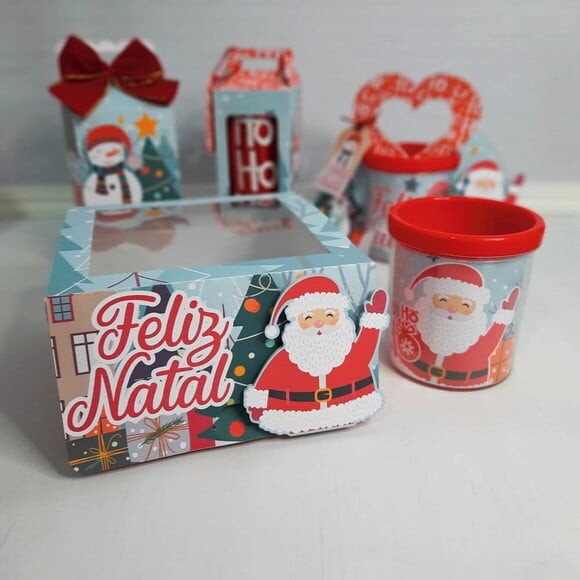 Arquivo Silhouette Caixa Caneca Visor Acetato Natal