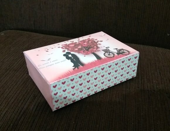 Arquivo Silhouette Caixa Chocolate para Namorados