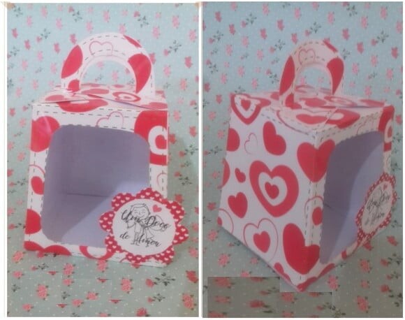 Arquivo Silhouette Caixa Cupcake Dias dos Namorados