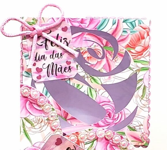 Arquivo Silhouette Caixa Doces Rosa Dia das Mães Florido