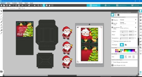 Arquivo Silhouette Caixa Kit Kat Natal