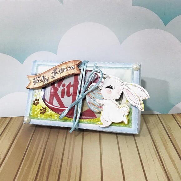Arquivo Silhouette Caixa Kit Kat Páscoa Menino