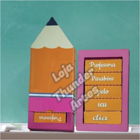 Arquivo Silhouette Caixa Lápis 5 Bis Dia dos Professores