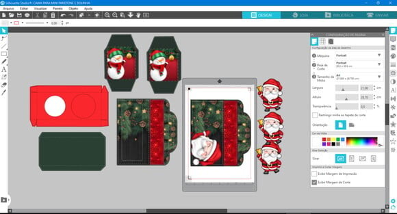 Arquivo Silhouette Caixa Mini Panetone e Bolinha Natal