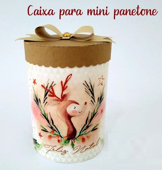 Arquivo Silhouette Caixa Mini Panetone Natal