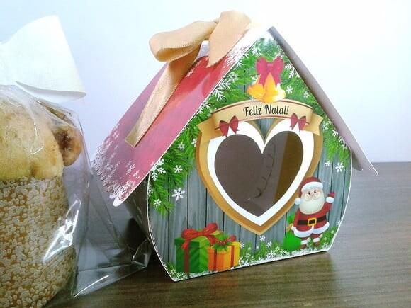Arquivo Silhouette Caixa Mini Panetone Natal