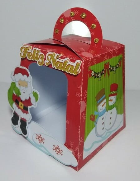 Arquivo Silhouette Caixa Mini Panetone Natal