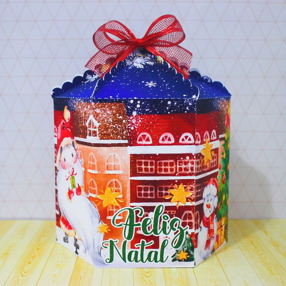 Arquivo Silhouette Caixa Panetone (500g) Natal