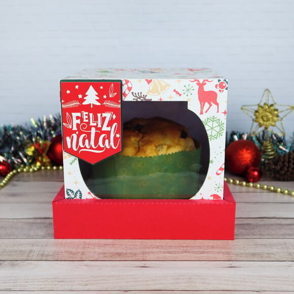 Arquivo Silhouette Caixa Panetone 400g e 500g Natal