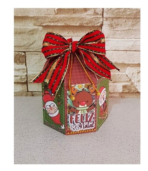 Arquivo Silhouette Caixa Panetone Mini e Medio Natal