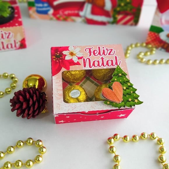 Arquivo Silhouette Caixa para 04 Doces Natal