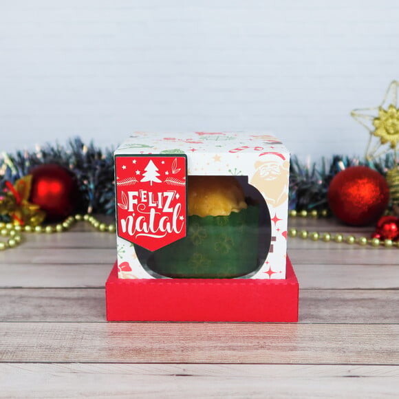 Arquivo Silhouette Caixa para 1 Panetone 100g Natal