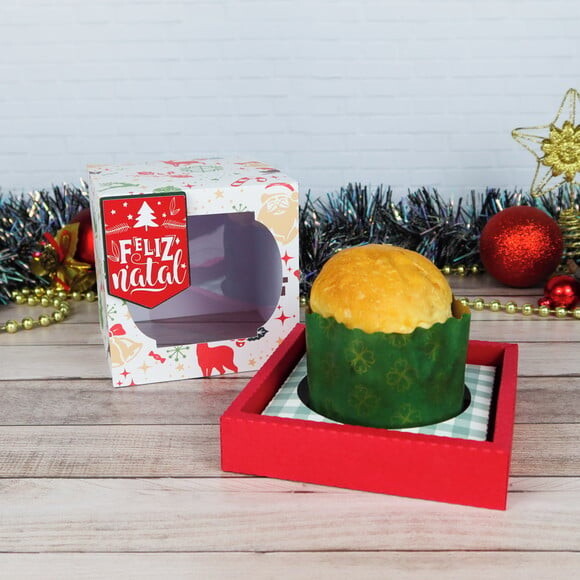 Arquivo Silhouette Caixa para 1 Panetone 100g Natal